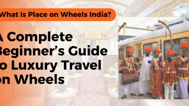 Place on Wheels India luxury train with traditional Rajasthani performers standing beside the coach